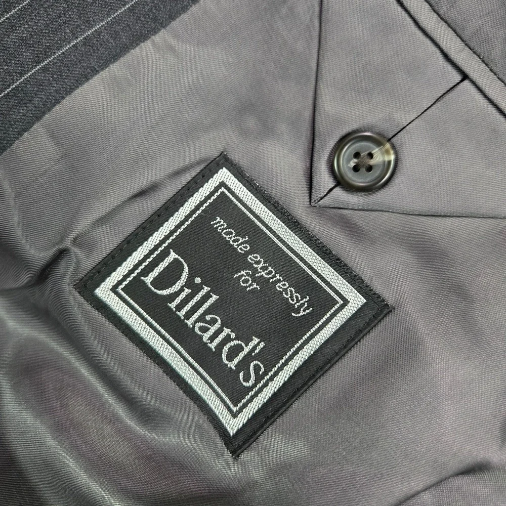 Ralph Ralph Lauren‎ Men Jacket 44 Gray Striped Blazer 2 Button Wool